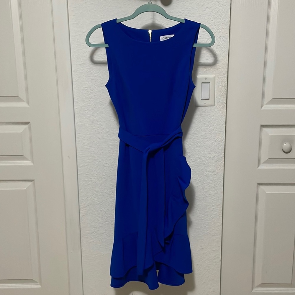 Calvin Klein Ruffled Tulip-Hem Dress